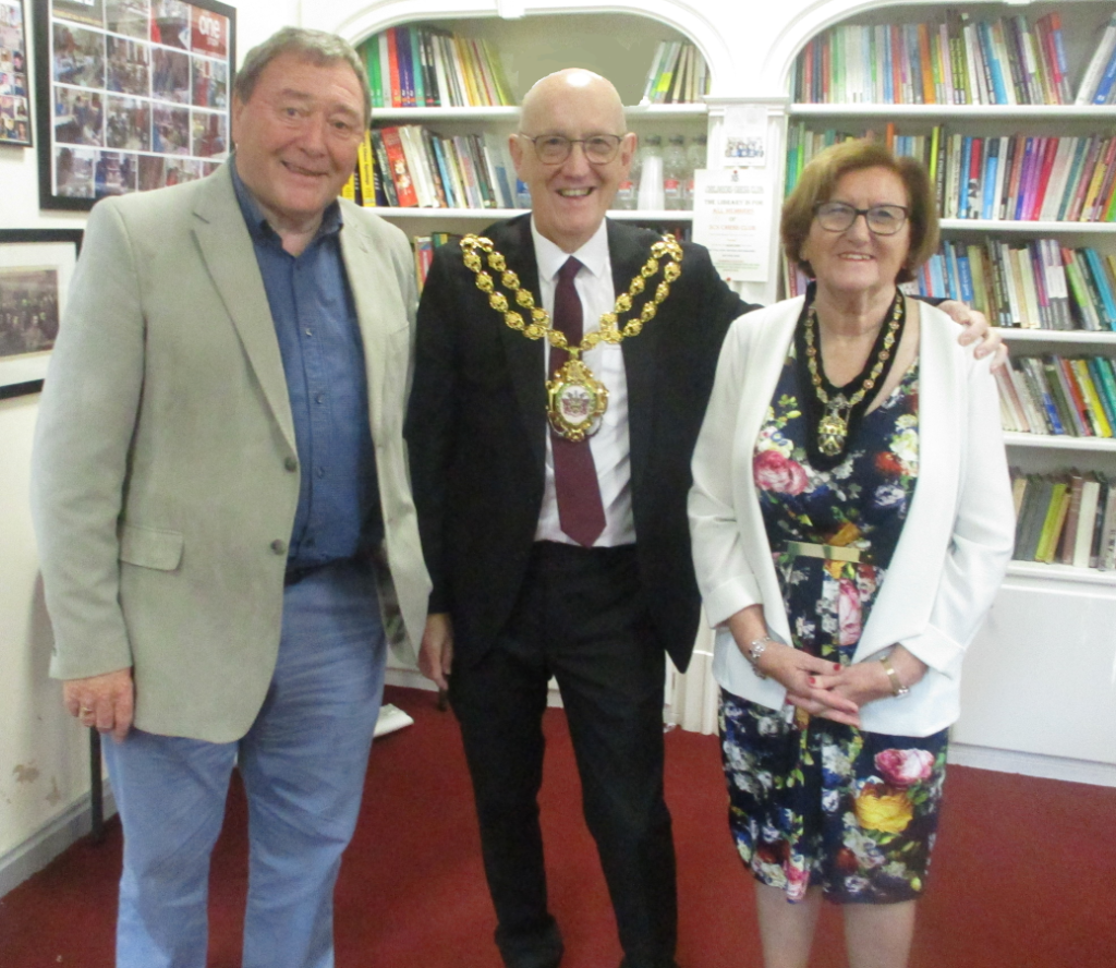 Mayor and Mayoress with Steve Rigby, who founded 3Cs in 1978 and was awarded the British Empire Medal in the 2025 King's New Year's Honours for services to young people in Oldham.