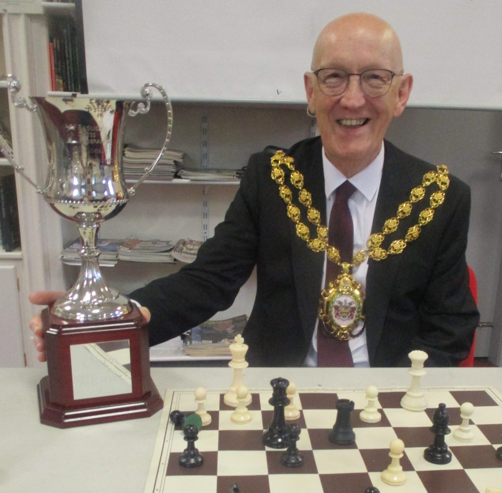 The Mayor with the National Cup (the chess equivalent to the FA Cup and currently held by 3Cs)
